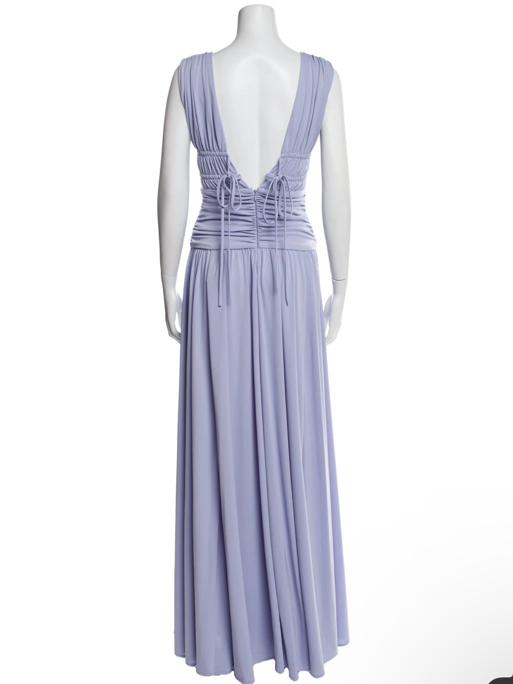 Zac Posen Lavender Plunge-Back Grecian Evening Gown